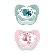 Пустушка "Моя сім'я №1" "Д" (силікон) слоник/лисичка 0-6 місяців 2шт
