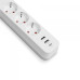 Сетевой удлинитель VIDEX ONCORD с/с 3п 3м (3x1.5мм) 2.4А 2USB+USB-C с кнопкой White