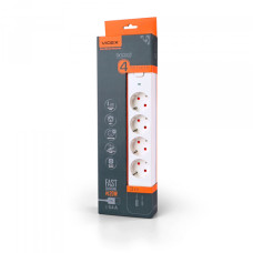 Сетевой удлинитель VIDEX ONCORD с/с 4п 3м (3x1.5мм) 3.4А USB(QC3.0) +USB-C(PD20W) с кнопкой White Сетевой удлинитель VIDEX ONCORD с/с 4п 3м (3x1.5мм) 3.4А USB(QC3.0) +USB-C(PD20W) с кнопкой White