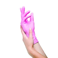 Перчатки нитриловые Medicom SafeTouch Advanced Extend Pink розовые обзорные текстурированные без пудры нестерильные
