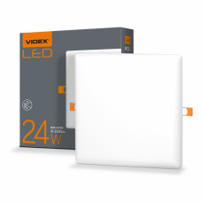 LED світильник безрамковий квадратний VIDEX 24W 4100K