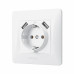 Розетка одинарна із заземленням та 2USB біла VIDEX BINERA