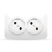 IP20 Розетка зовнішня подвійна біла VIDEX BINERA