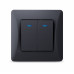Вимикач двоклавішний з підсвіткою чорний графіт VIDEX BINERA