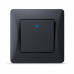 Вимикач одноклавішний з підсвіткою чорний графіт VIDEX BINERA