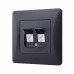 Розетка CAT3+CAT3 подвійна телефонна чорний графіт VIDEX BINERA Розетка CAT3+CAT3 подвійна телефонна чорний графіт VIDEX BINERA