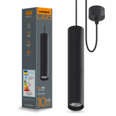 LED светильник подвесной накладной VIDEX 10W 4100K чёрный