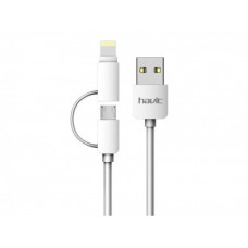 Кабель HAVIT HV-CB610X Micro USB + Lightning 1м, White