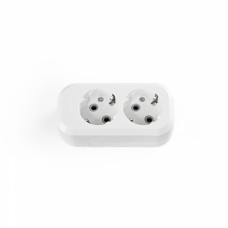 Колодка удлинителя с заземлением 2 гнезда белая TITANUM STANDARD