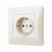 Розетка одинарна із заземленням кремова VIDEX BINERA