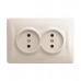 Розетка подвійна кремова VIDEX BINERA
