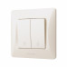 Вимикач двоклавішний прохідний кремовий VIDEX BINERA