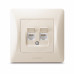 Розетка CAT6+CAT6 комп'ютерна подвійна кремова VIDEX BINERA Розетка CAT6+CAT6 комп'ютерна подвійна кремова VIDEX BINERA