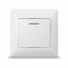 Вимикач одноклавішний з підствіткою білий TITANUM STANDARD