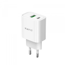 Зарядний пристрій HAVIT UC111 PRO 20W USB-A+USB-C White