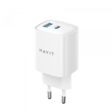 Зарядний пристрій HAVIT UC30 PRO GaN 30W USB-A+USB-C White